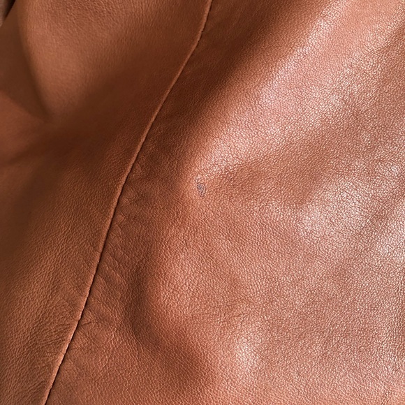 Able Brown Leather Moto Jacket with Asymmetrical Zipper - Picture 4 of 4